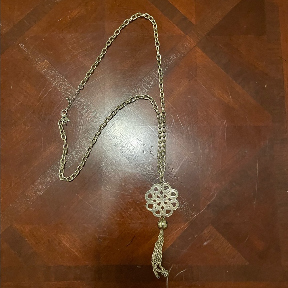 Long Gold Tassel Necklace